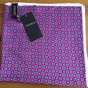 NWT DANIEL CREMIEUX MENS 100%SILK POCKET SQUARE